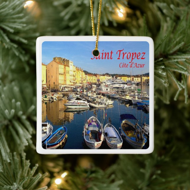 zFR078 SAINT TROPEZ Französische Riviera, Frankrei Keramikornament (Baum)