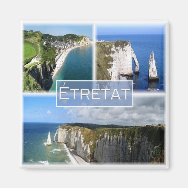 zFR101 ETRETAT Normandie, Kühlschrank Magnet (Vorne)