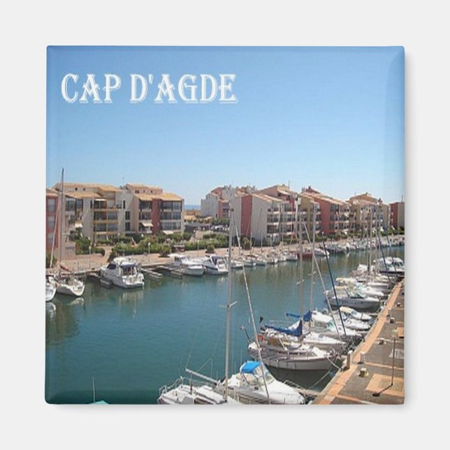 zFR103 CAP D'AGDE Französische Riviera, Frankreich Magnet (Vorne)