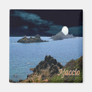 zFR127 AJACCIO panorama, Korsika, Kühlschrank Magnet