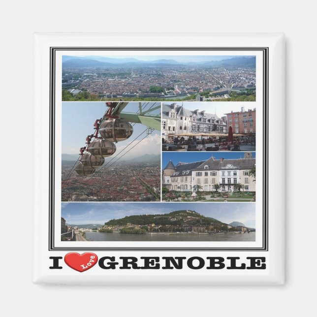 zFR132 GRENOBLE I Liebe, Frankreich, Kühlschrank Magnet (Vorne)