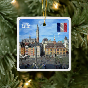 zFR136 Panorama von LILLE, Frankreich, Keramikornament