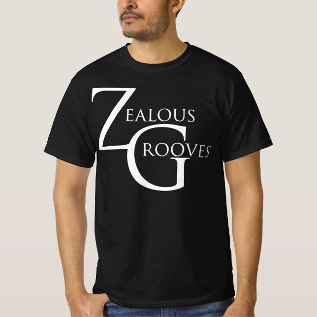 ZG Moderner Weißer Text T-Shirt (Vorderseite)
