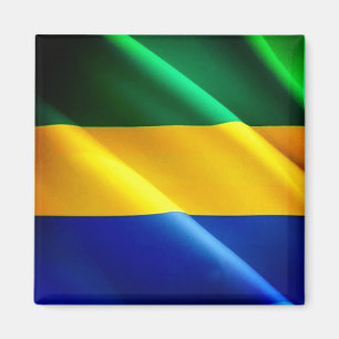 zGA002 GABON, Waving Flag, Afrika, Kühlschrank Magnet