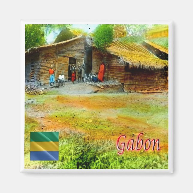 zGA003 GABON, Collectie Tropenmuseum, Kühlschrank Magnet (Vorne)