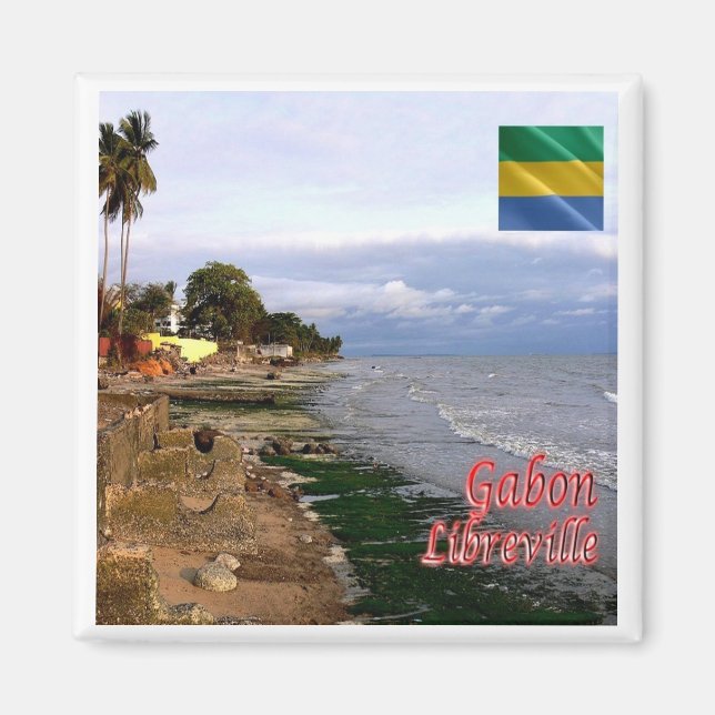zGA005 LIBREVILLE, Gabun, Afrika, Kühlschrank Magnet (Vorne)