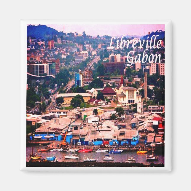 zGA007 LIBREVILLE, Gabun, Afrika, Kühlschrank Magnet (Vorne)