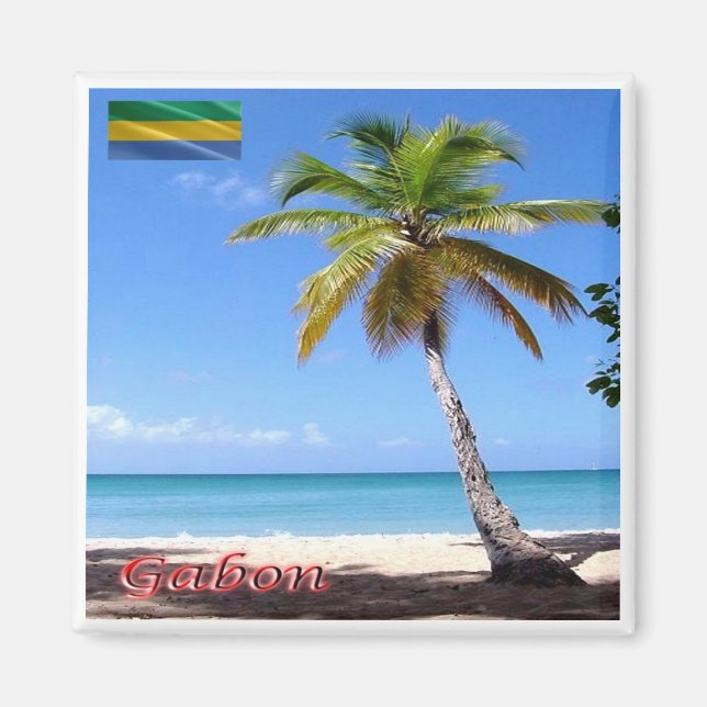 zGA009 GABON, Palmier, Afrika, Kühlschrank Magnet (Vorne)