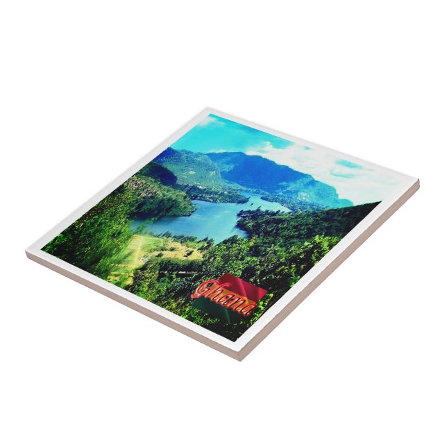 zGH006 GHANA, Volta Lake, Afrika Fliese (Seite)