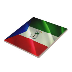 zGQ002 EQUATORIALE GUINEA, Waving Flag, Fliese