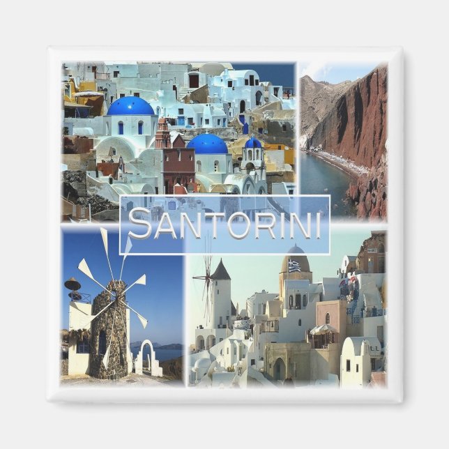 zGR019 SANTORINI, regaναρορίνης, Griechenland, Küh Magnet (Vorne)