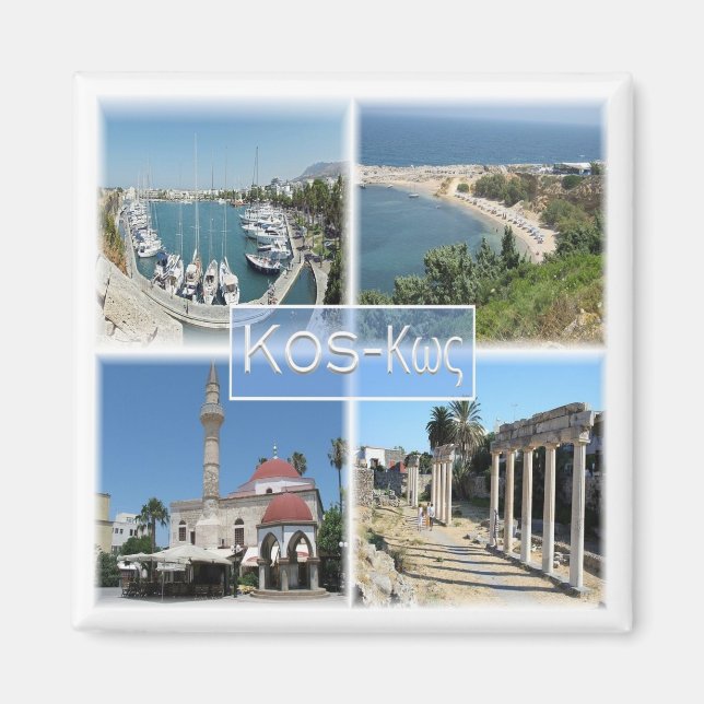 zGR020 Mosaik von KOS, Griechenland, Europa, Kühls Magnet (Vorne)