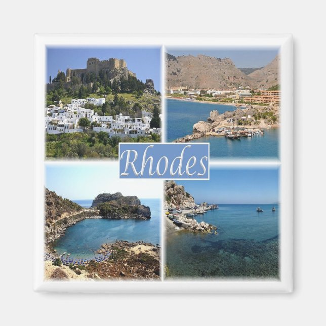 zGR025 RHODES, Griechenland, Europa, Kühlschrank Magnet (Vorne)