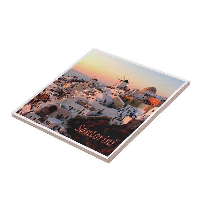 zGR077 SANTORINI Oia Sunset, Griechenland, Fliese (Seite)
