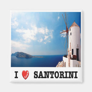 zGR086 SANTORINI, ich liebe Griechenland Kühlschra Magnet