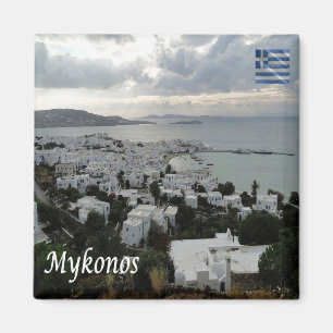 zGR106 MYKONOS Panorama, Griechenland, Kühlschrank Magnet