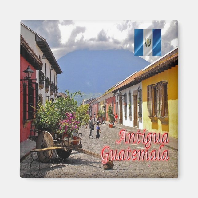 zGT022 ANTIGUA, Calle del Arco, Guatemala, Kühlsch Magnet (Vorne)