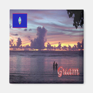 zGU010 GUAM Sonnenuntergang, Ozeanien, Kühlschrank Magnet
