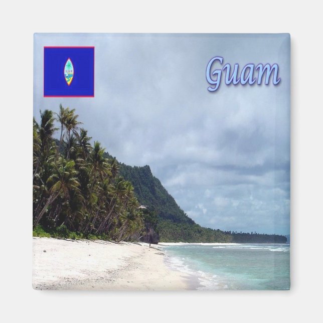 zGU011 GUAM, Strand, Meerblick, Ozeanien, Kühlschr Magnet (Vorne)