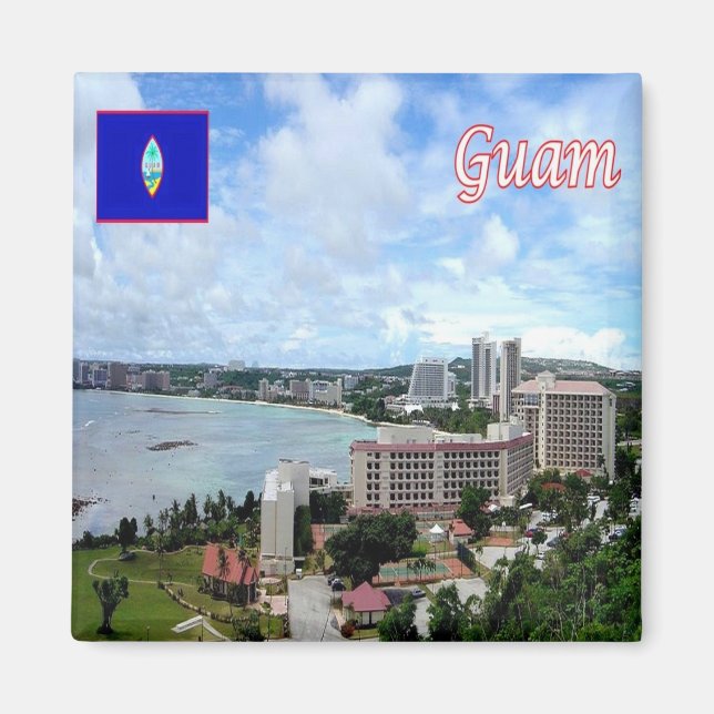 zGU013 GUAM, Panorama, Ozeanien, Kühlschrank Magnet (Vorne)