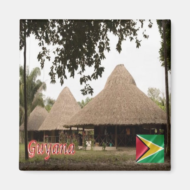 zGY006 GUYANA, Häuser in Guyana, Amerika, Kühlschr Magnet (Vorne)