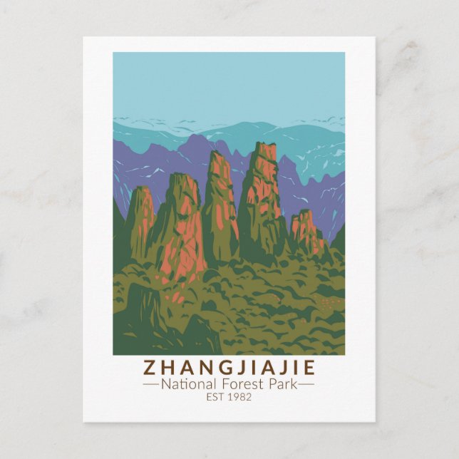 Zhangjiajie National Forest China Wandern Ristoran Postkarte (Vorderseite)