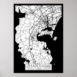 Zhanjiang China Stadtplan Poster