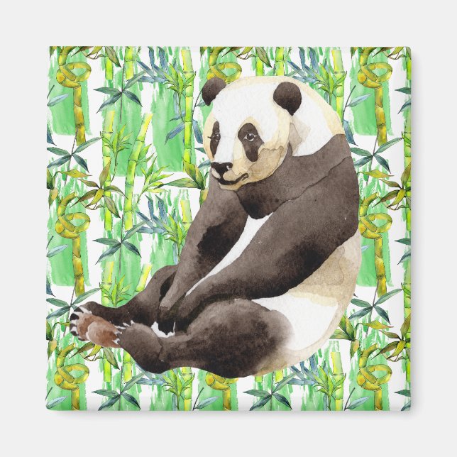 Zhen Zhen über die Panda auf Bamboo Magnet (Vorne)