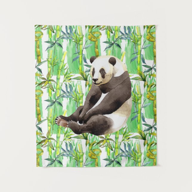 Zhen Zhen über die Panda auf Bamboo Wandteppich (Vorderseite)