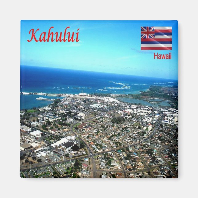 zHI009 KAHULUI, HAWAII, Panorama, Ozeanien, Kühlsc Magnet (Vorne)