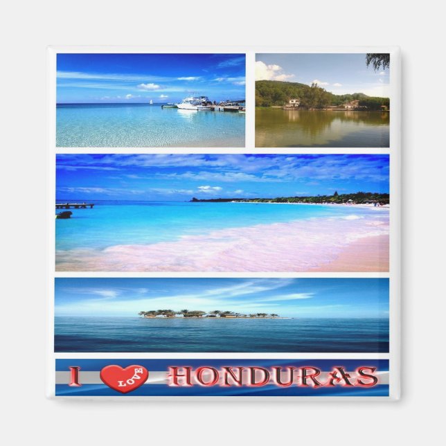 zHN003 HONDURAS I Liebe, Mosaik, Amerika, Kühlschr Magnet (Vorne)