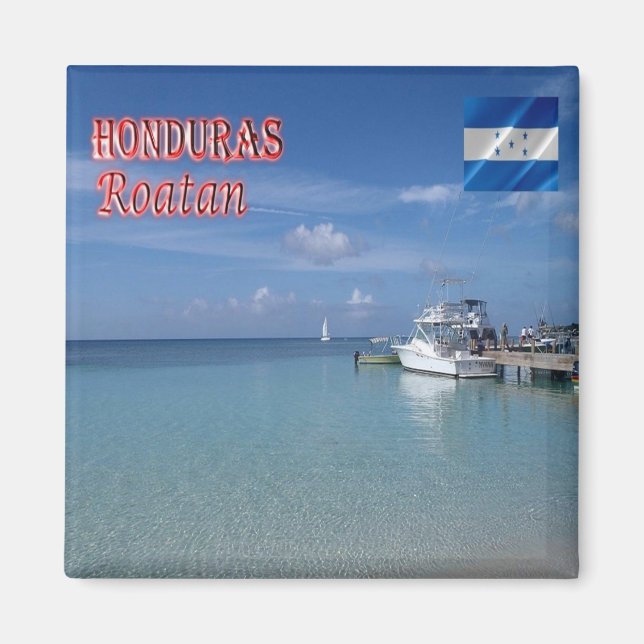 zHN009 ROATAN West Bay, Honduras, Kühlschrank Magnet (Vorne)
