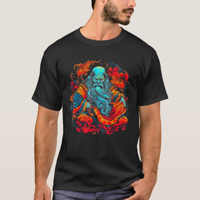 Zhong Kui Chinese Folklore Taoist Hunter Demon T-Shirt (Vorderseite)