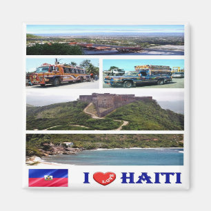 zHT002 HAITI I Liebe, Mosaik, Amerika, Kühlschrank Magnet