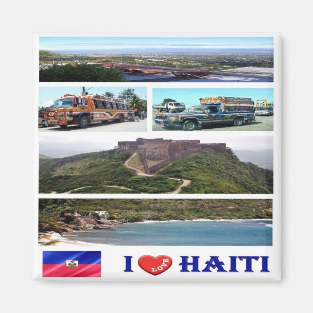 zHT002 HAITI I Liebe, Mosaik, Amerika, Kühlschrank Magnet (Vorne)