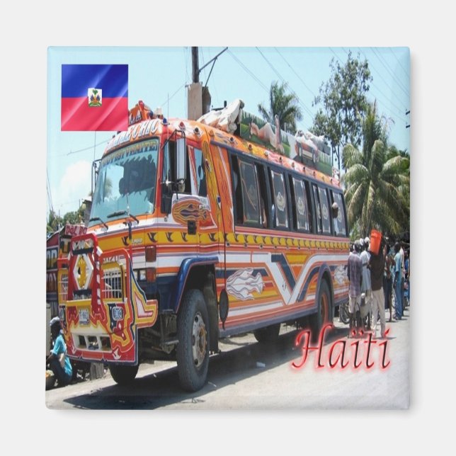 zHT005 HAITI, Stich Öffentlicher Verkehr,Kühlschra Magnet (Vorne)