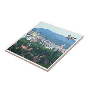 zHU004 EGER Panorama, Ungarn, Fliese
