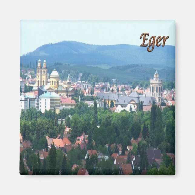 zHU004 EGER Panorama, Ungarn, Kühlschrank Magnet (Vorne)