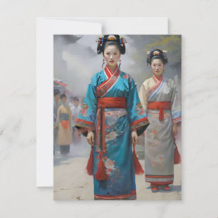 Zhuang Chinese Woman J Feiertagskarte