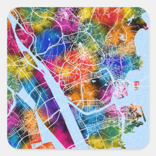 Zhuhai China City Map Quadratischer Aufkleber