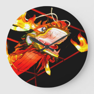 Zhulong Feuerdrache  Große Wanduhr