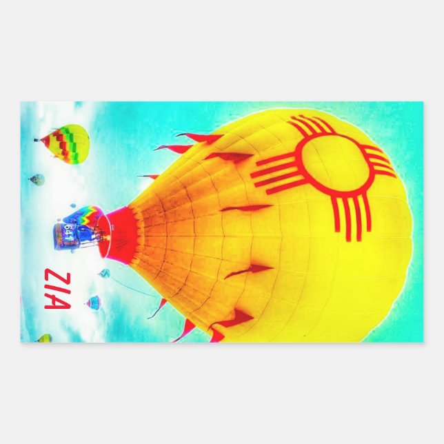 Zia-Ballon Rechteckiger Aufkleber (Vorderseite)