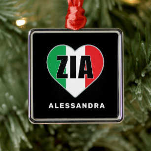 Zia Personalisiert Italienische "Flag Herz-Ornamen Ornament Aus Metall