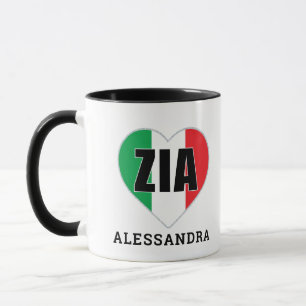 ZIA personnalisé Drapeau italien Coeur Mug
