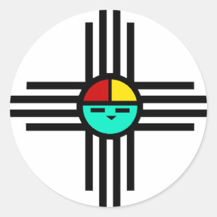 Zia Sun God Runder Aufkleber