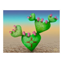 Zia Sun Heart Nopales Wüstenlandschaft New Mexico