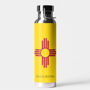 Zia Sun New Mexico Flag Persönlicher Name Trinkflasche