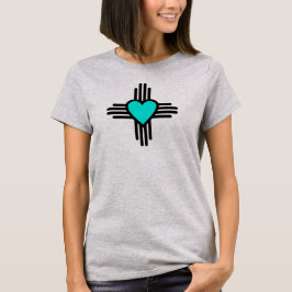 Zia Sun Symbol mit Herz von New Mexico T-Shirt