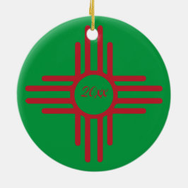 Zia Symbol Custom Year Holiday Keramik Ornament