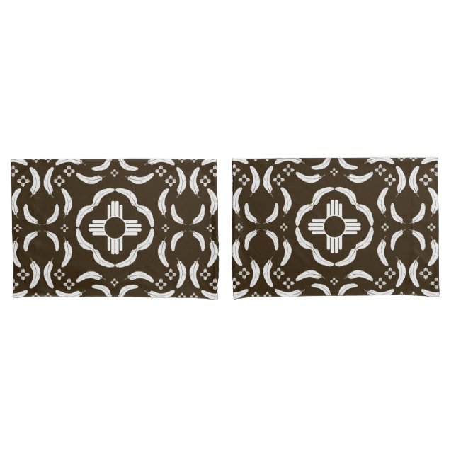 Zia Symbol und Feather Design Southwestern Kissenbezug (Vorderseite-Set)